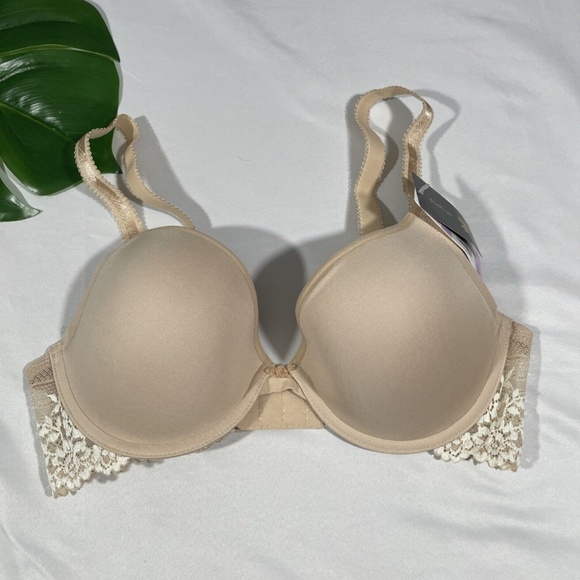 NWT Wacoal [ 34D US ] Embrace Lace Push-Up Bra in Natural‎ Nude - Picture 2 of 11